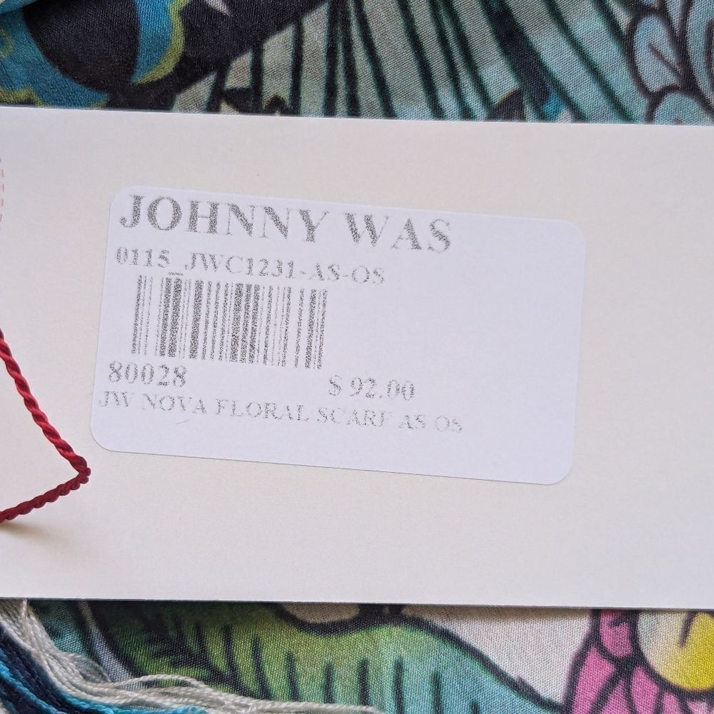 Johnny Was 100% Floral Scarf Boho Chic Whimsical Fairy Elevated Coastal Glam - Picture 9 of 10